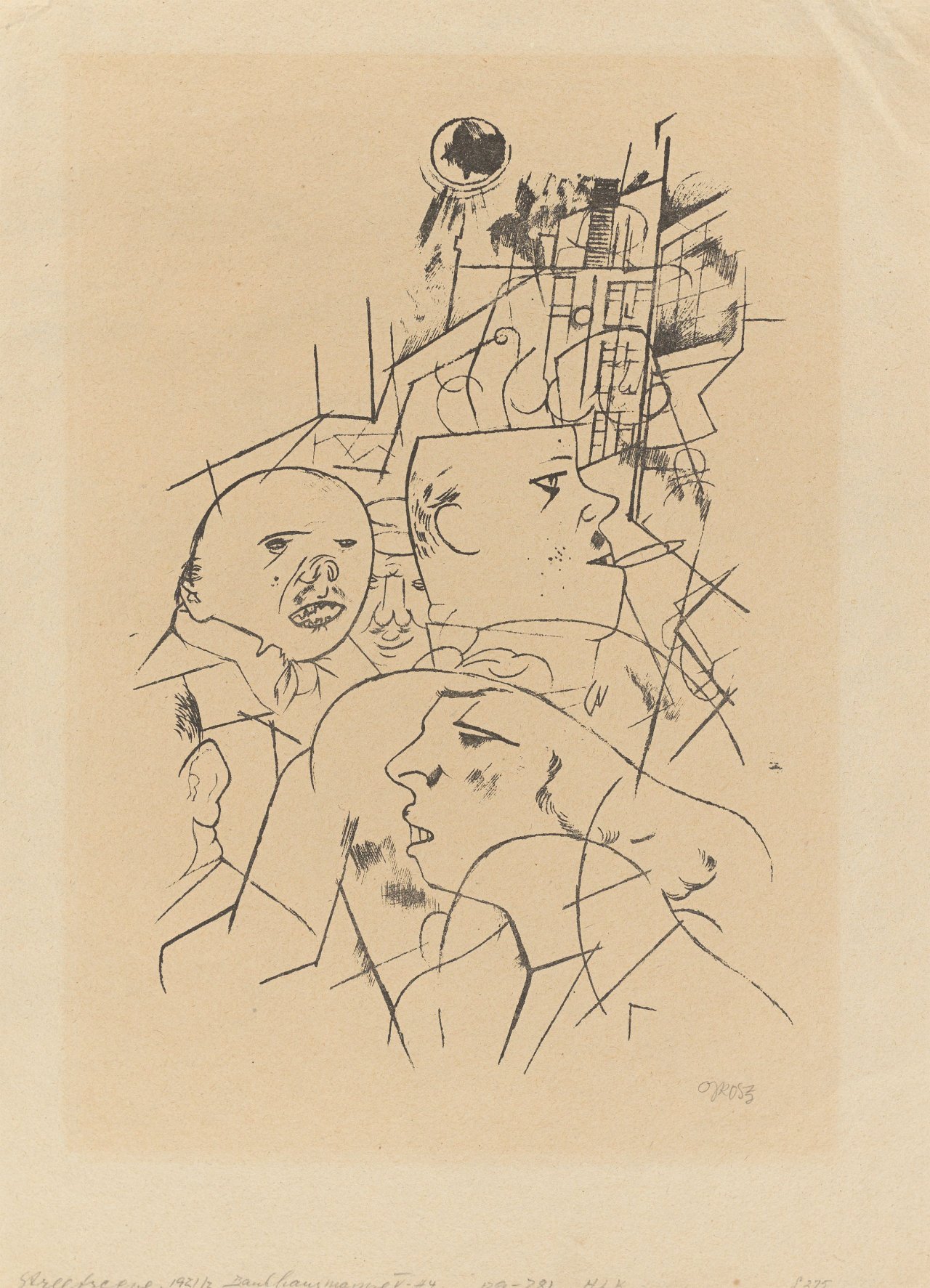 Auf diesem Bild ist das folgende Kunstwerk zu sehen: George Grosz. „Strassenszene“. 1919/1920.