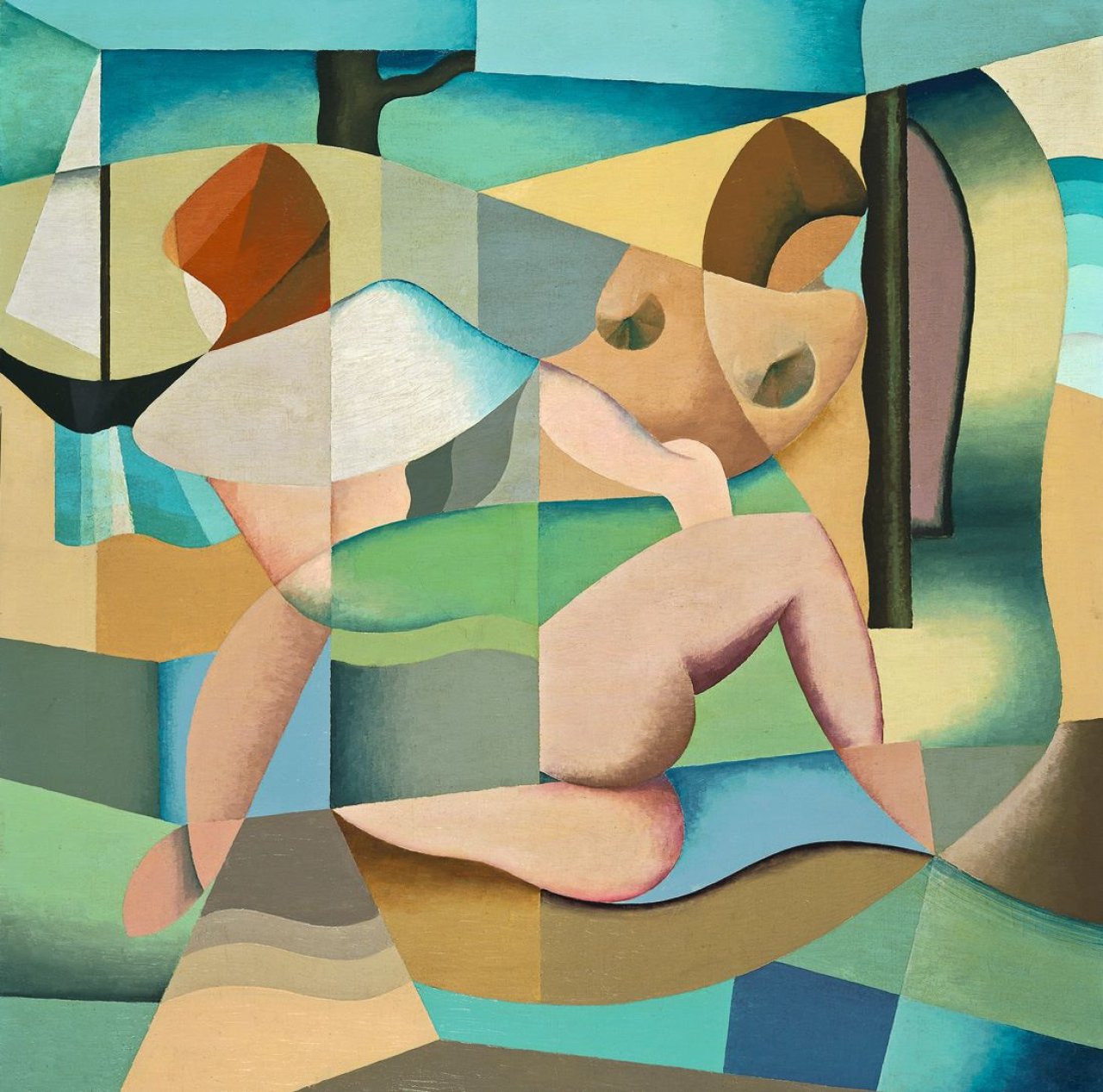 Auf diesem Bild ist das folgende Kunstwerk zu sehen: Rudolf Jahns. „Frauen am Strand“. 1928.
