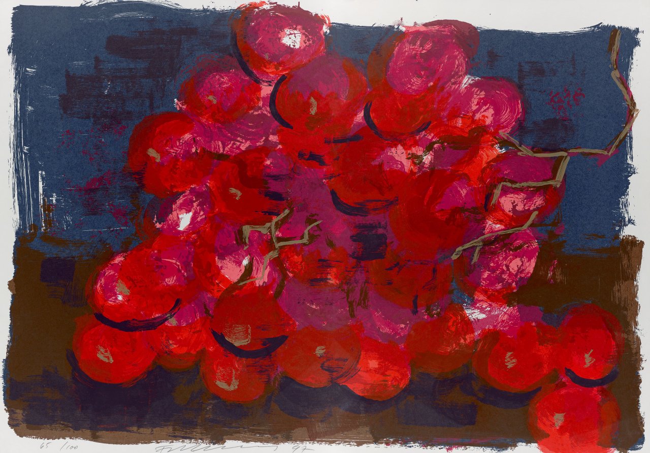Auf diesem Bild ist das folgende Kunstwerk zu sehen: Rainer Fetting. Rote Trauben. 1987.