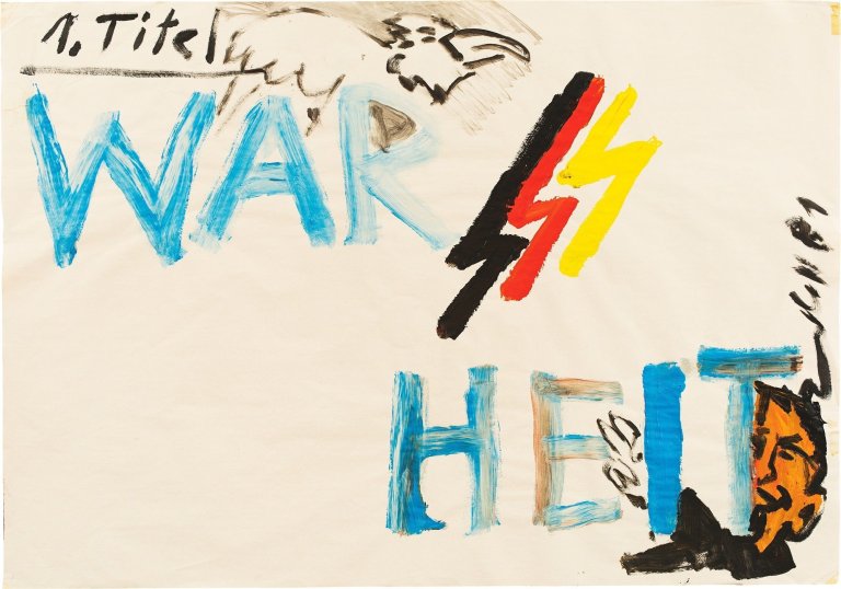 Auf diesem Bild ist das folgende Kunstwerk zu sehen: Jörg Immendorff. „War-Heit“. 1981.