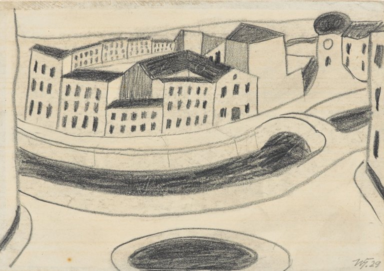 Auf diesem Bild ist das folgende Kunstwerk zu sehen: Werner Heldt. „Am Kanal“. 1929.