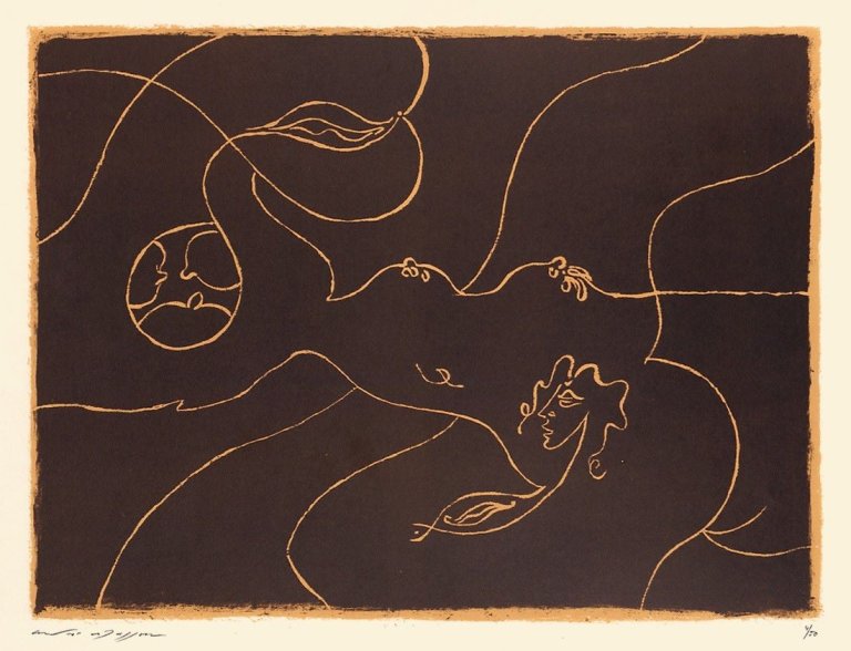 Auf diesem Bild ist das folgende Kunstwerk zu sehen: André Masson. Ohne Titel. Um 1963.