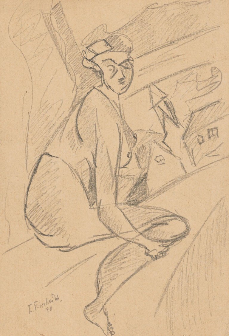 Auf diesem Bild ist das folgende Kunstwerk zu sehen: Curt Ehrhardt. „Das Fenster“. 1920.
