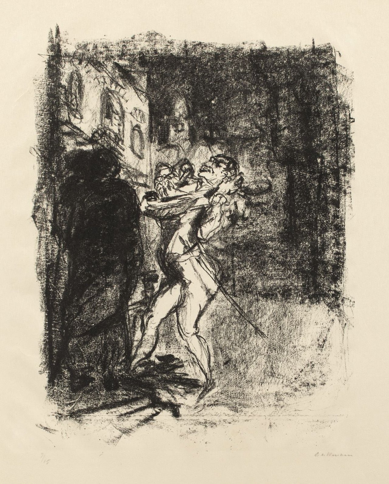 Auf diesem Bild ist das folgende Kunstwerk zu sehen: Max Beckmann. „Serenade des Mephistopheles“. 1911.