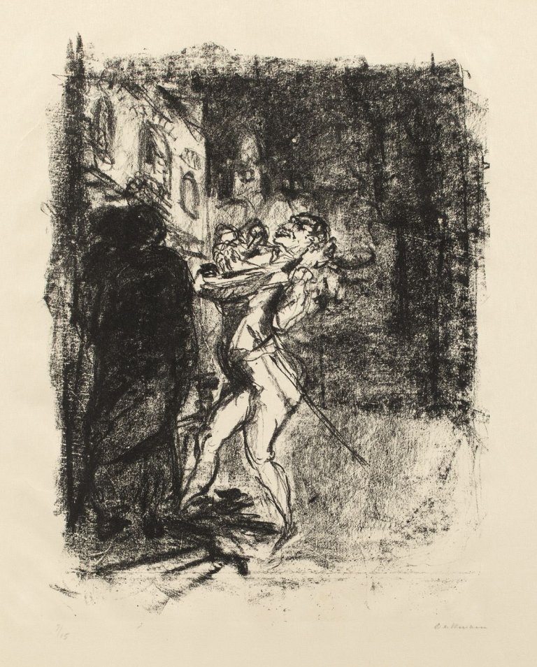 Auf diesem Bild ist das folgende Kunstwerk zu sehen: Max Beckmann. „Serenade des Mephistopheles“. 1911.