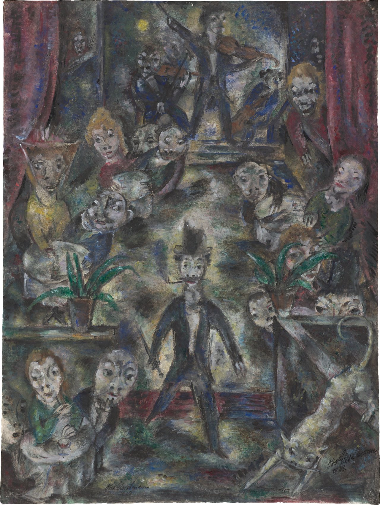 Auf diesem Bild ist das folgende Kunstwerk zu sehen: Otto Gleichmann. „Großes Kaffeehaus“. 1923.