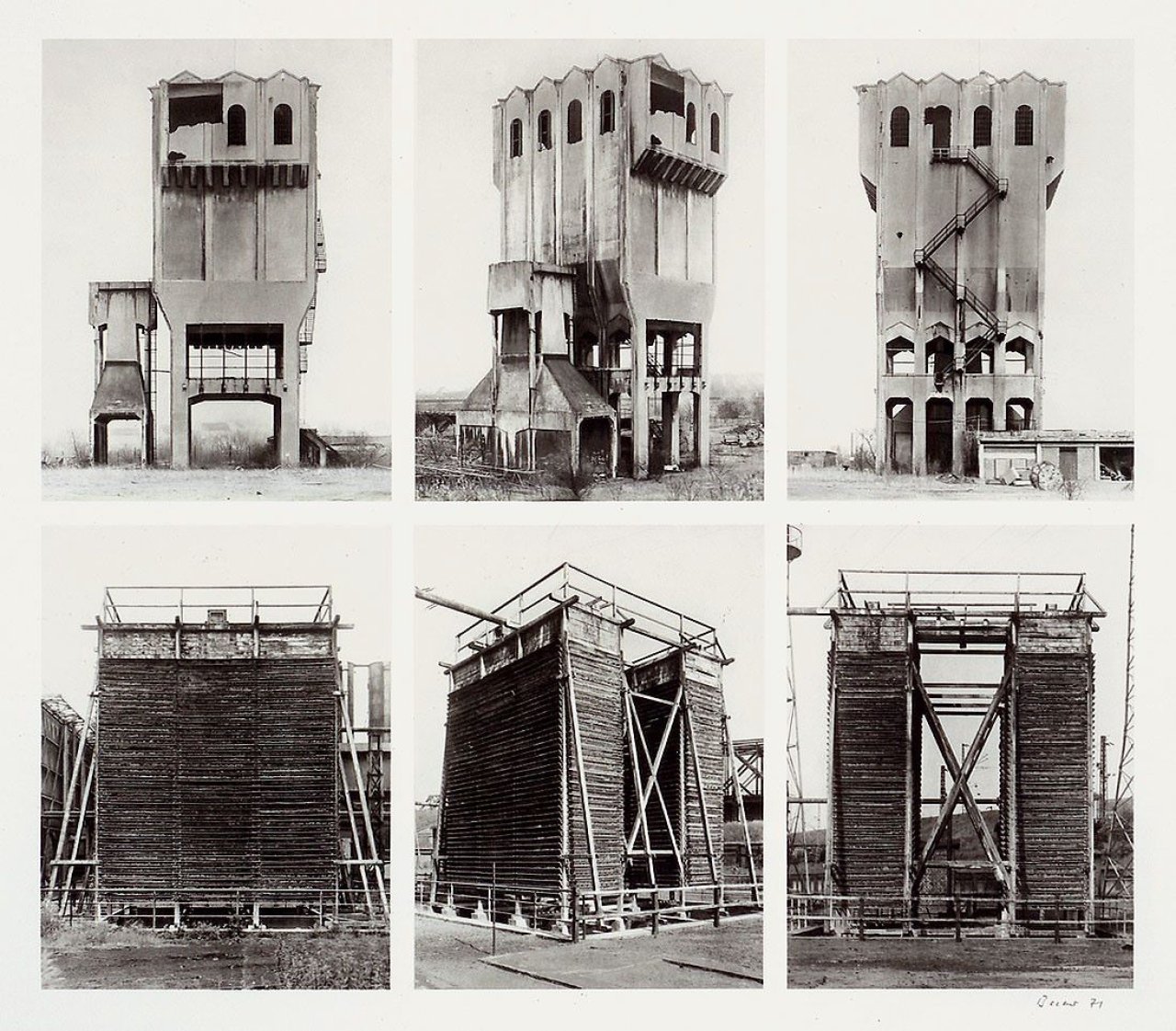 Auf diesem Bild ist das folgende Kunstwerk zu sehen: Bernd und Hilla Becher (Siegen 1931 - 2007 Rostock / Potsdam 1934 - 2015 Düsseldorf). „Silo–Kühlturm“. 1971.
