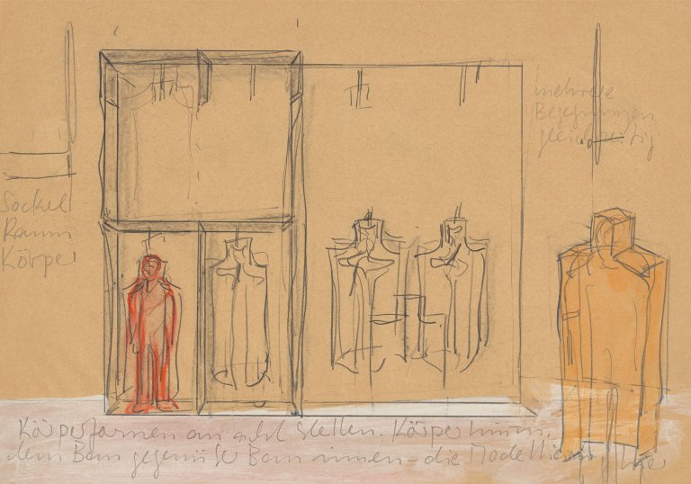 Auf diesem Bild ist das folgende Kunstwerk zu sehen: Franz Erhard Walther. Werkzeichnung Westwerk. 1984.