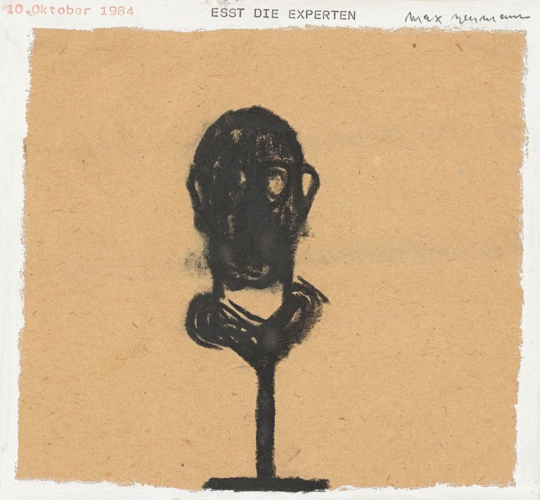 Auf diesem Bild ist das folgende Kunstwerk zu sehen: Max Neumann. „Esst die Experten“. 1984.