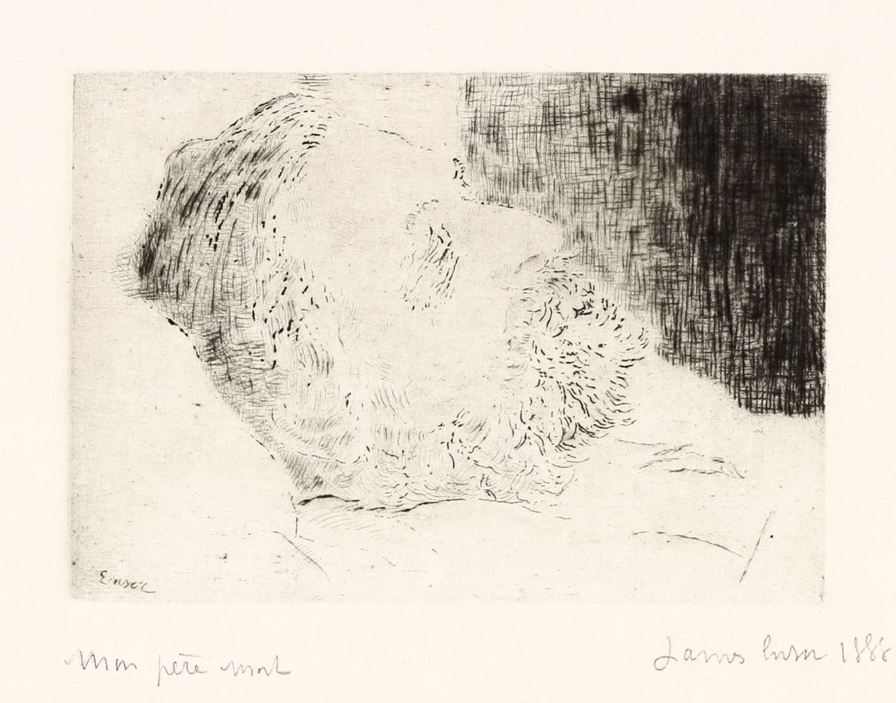 Auf diesem Bild ist das folgende Kunstwerk zu sehen: James Ensor. „My dead father“. 1888.