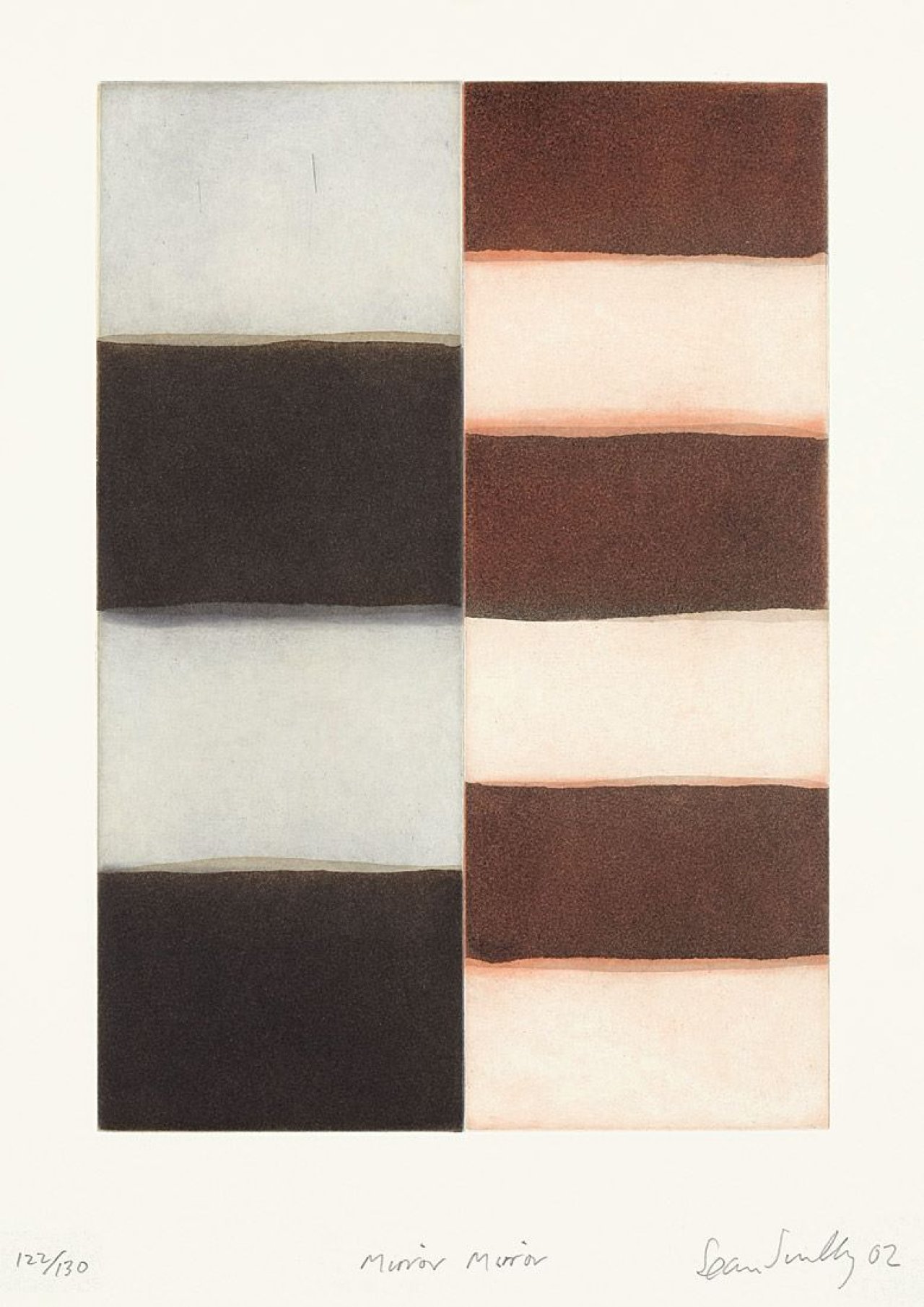 Auf diesem Bild ist das folgende Kunstwerk zu sehen: Sean Scully. „Mirror Mirror“. 2002.