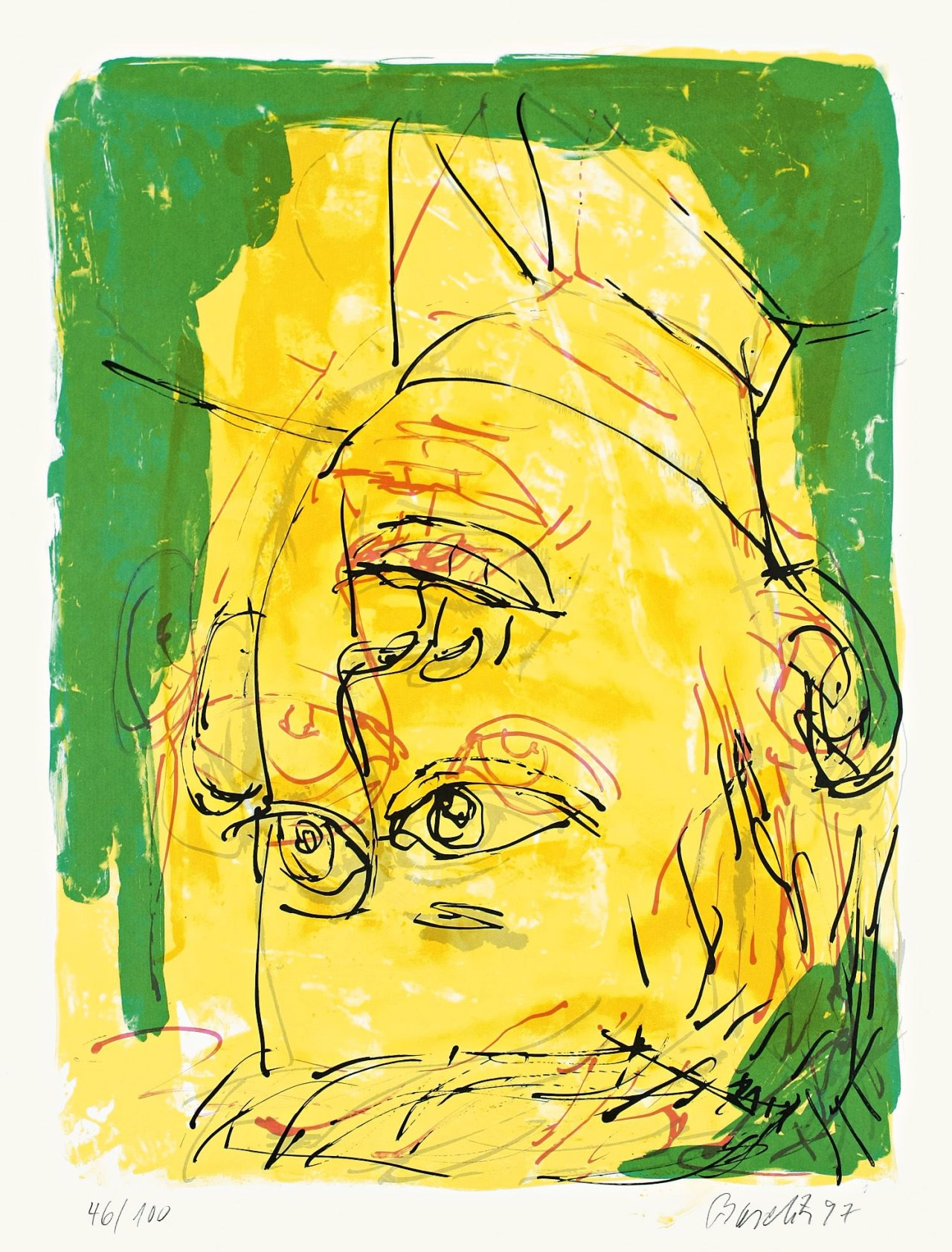 This picture shows the following artwork: Georg Baselitz. „Dreimalportrait“. 1997.