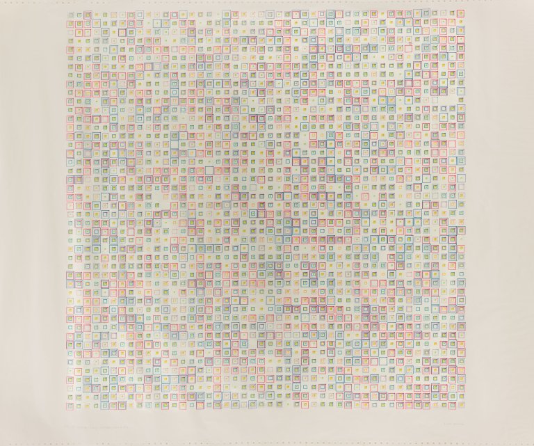Auf diesem Bild ist das folgende Kunstwerk zu sehen: Vera Molnár. „DE LA SÉRIE (DES) ORDRES“. 1971-74.