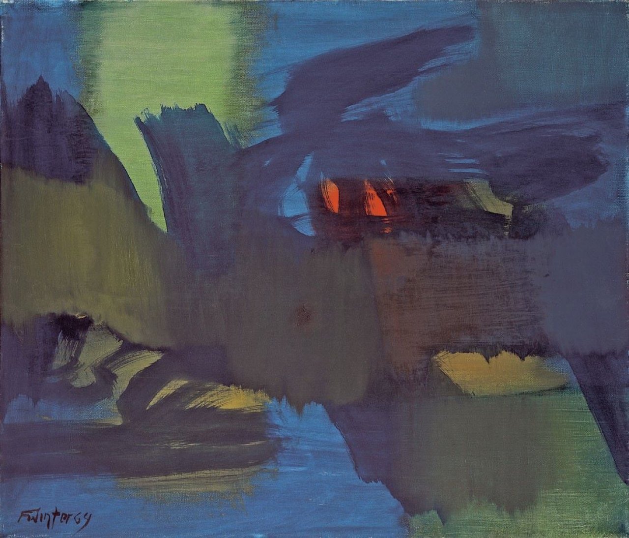 This picture shows the following artwork: Fritz Winter. „Fliegendes“. 1964.