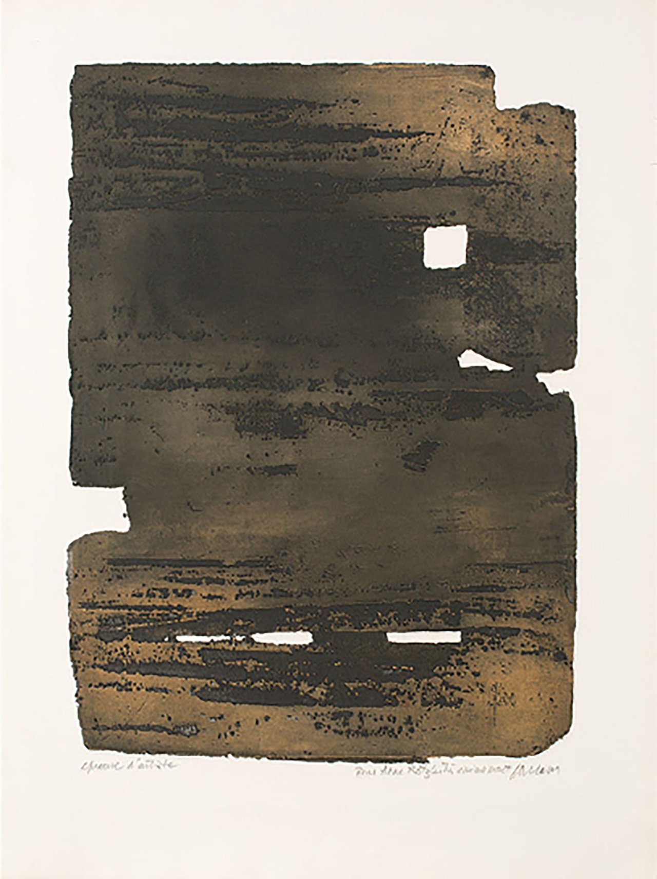 Auf diesem Bild ist das folgende Kunstwerk zu sehen: Pierre Soulages. „Eau-forte n° 15“. 1961.