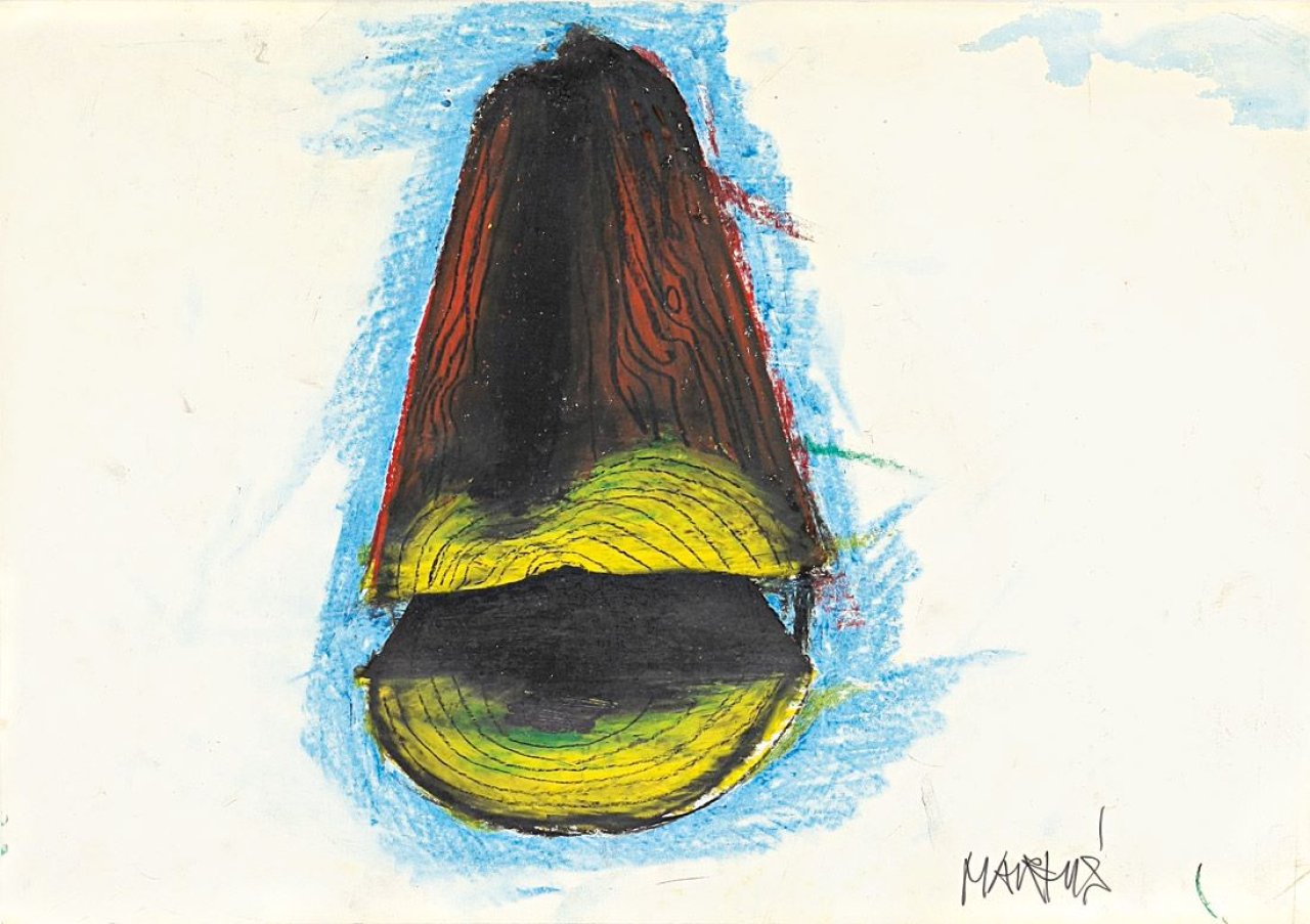 This picture shows the following artwork: Markus Lüpertz. Baumstamm. 1960s.