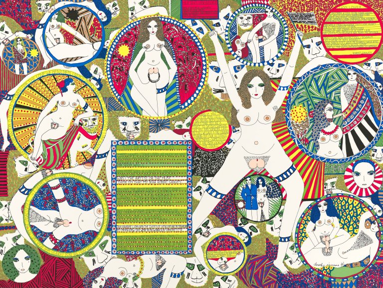 This picture shows the following artwork: Dorothy Iannone. Human Liberation. 1972.