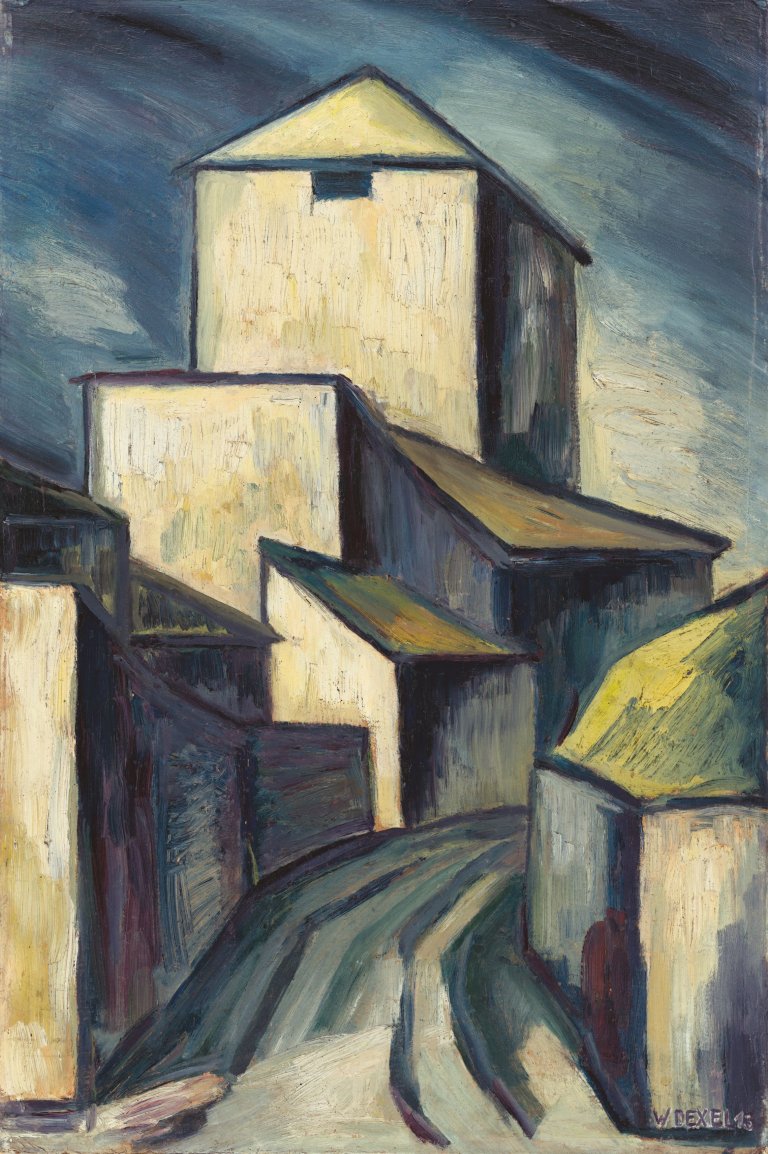 Auf diesem Bild ist das folgende Kunstwerk zu sehen: Walter Dexel. „Straße bei Florenz“ („Zur Porta Romana II“). 1913.