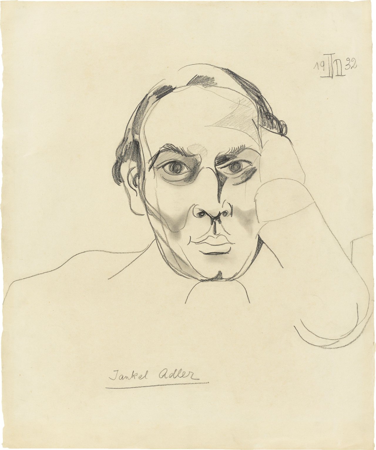 Auf diesem Bild ist das folgende Kunstwerk zu sehen: Heinrich Hoerle. „Porträt Jankel Adler“. 1932.