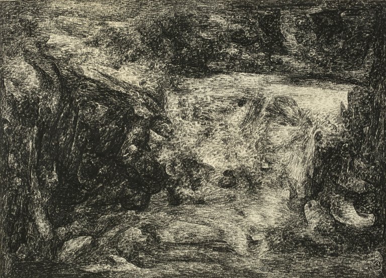 Auf diesem Bild ist das folgende Kunstwerk zu sehen: Richard Oelze. „Zeichnung (Kohre-Serie)“. 1959.