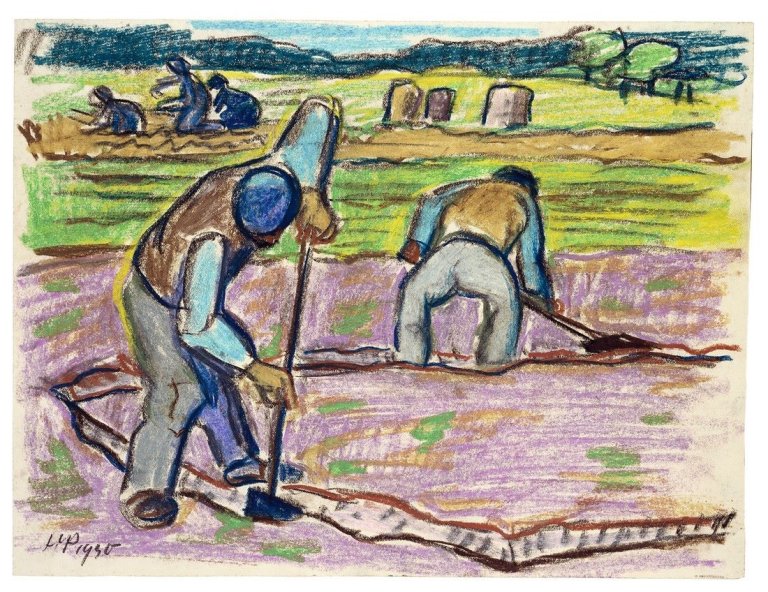 Auf diesem Bild ist das folgende Kunstwerk zu sehen: Max Pechstein. Beim Graben. 1930.