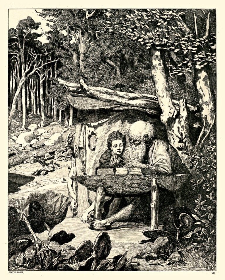 Auf diesem Bild ist das folgende Kunstwerk zu sehen: Max Klinger. Aus: „Intermezzi Opus IV“. 1881.