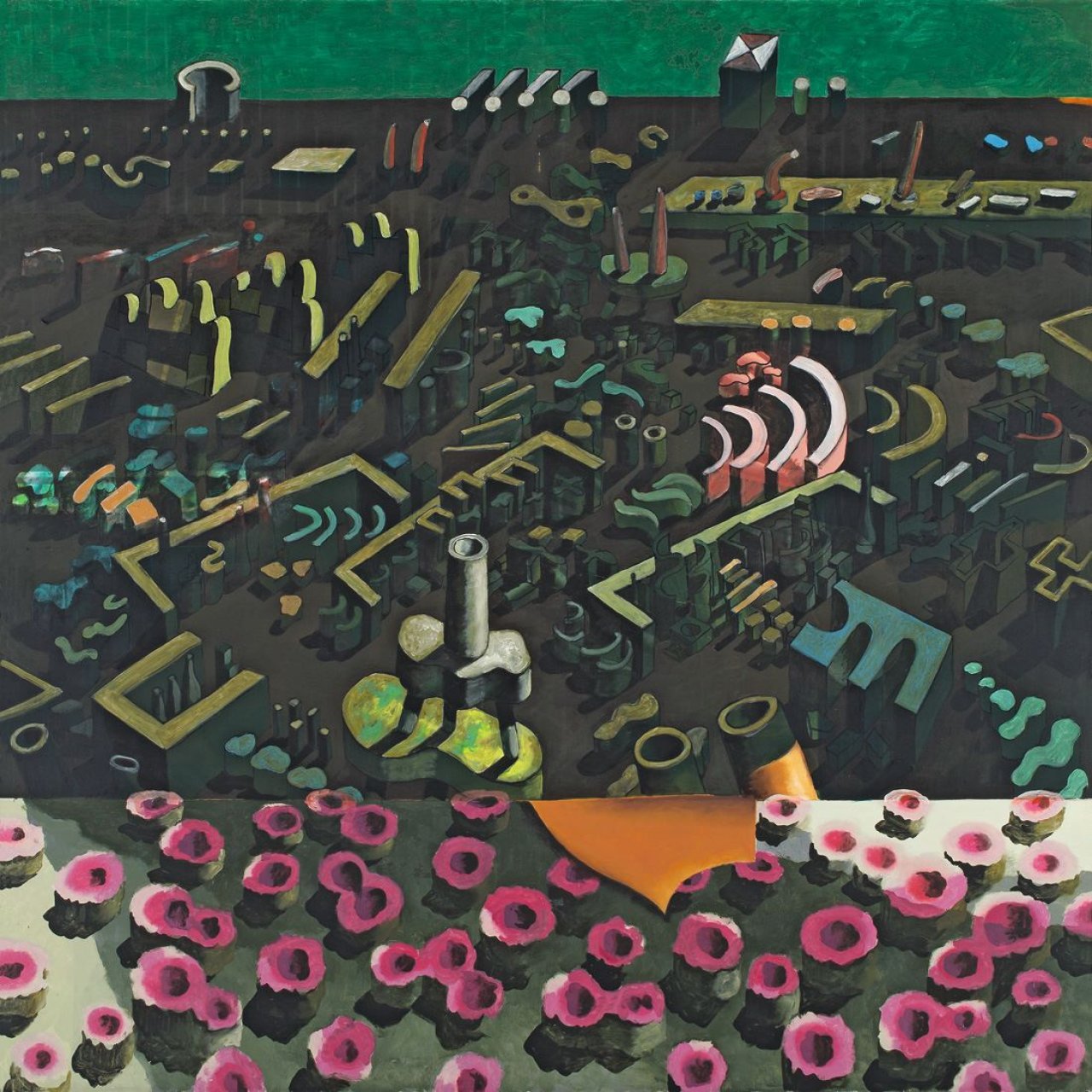 Auf diesem Bild ist das folgende Kunstwerk zu sehen: Ulrich Knispel. „Blühende Landschaft“. 1977.