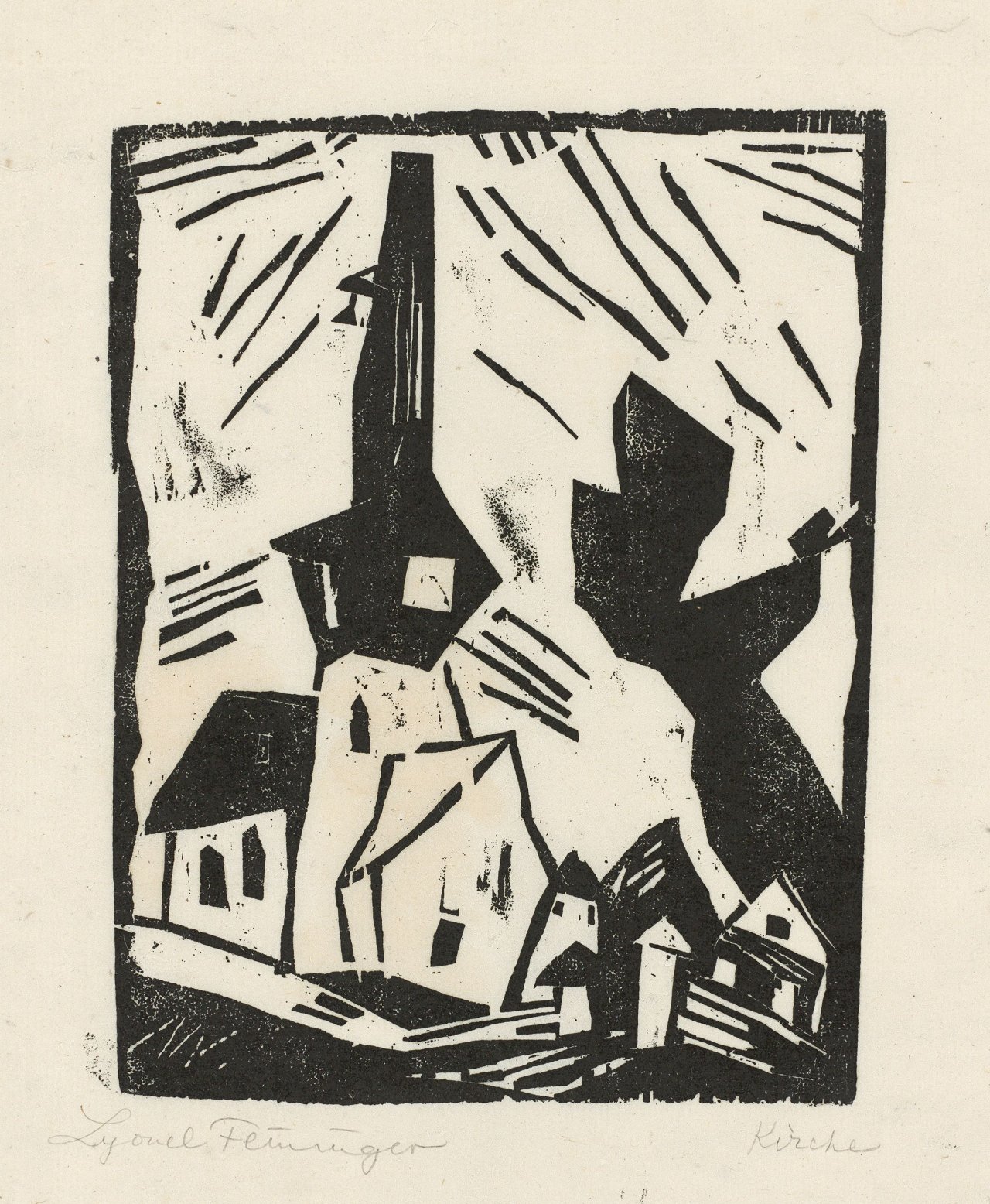 Auf diesem Bild ist das folgende Kunstwerk zu sehen: Lyonel Feininger. „Gelmeroda“ („Kirche“). 1918.