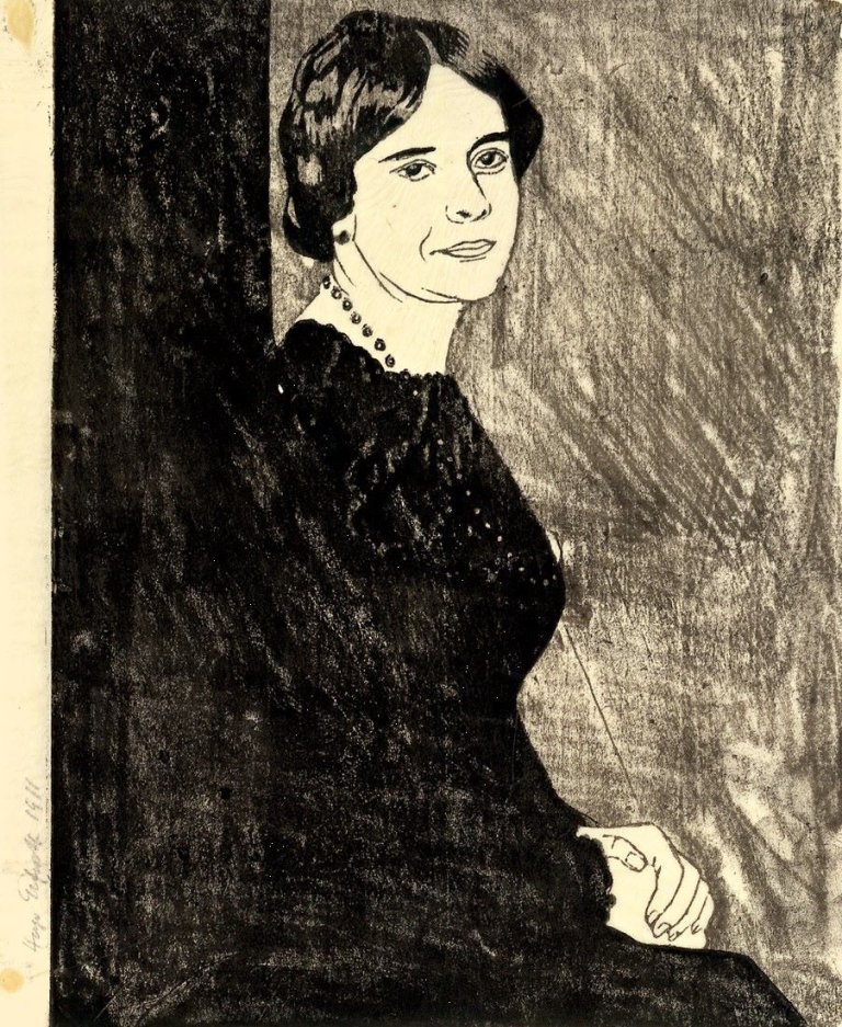 Auf diesem Bild ist das folgende Kunstwerk zu sehen: Hugo Erfurth. Gemma Bierbaum (Gattin von Julius Bierbaum) / Frauenbildnis. 1911.