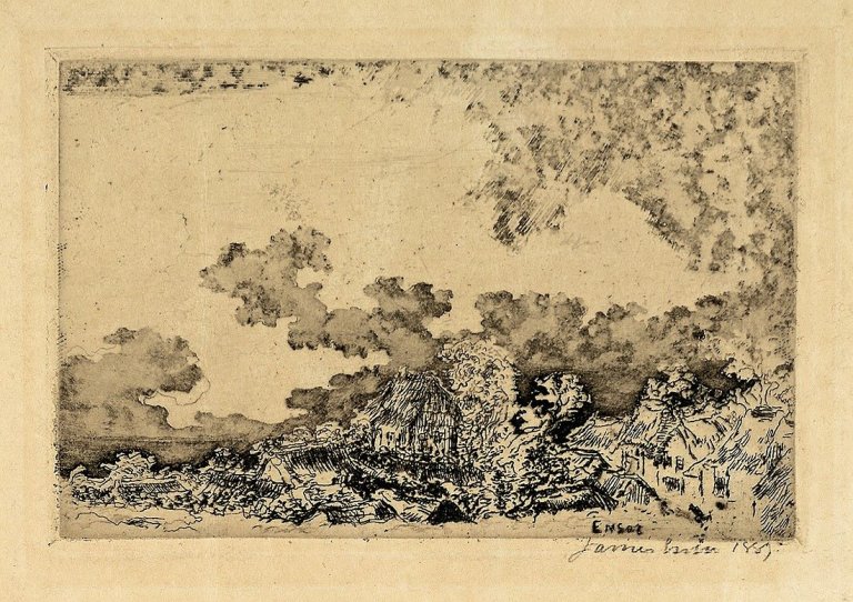 Auf diesem Bild ist das folgende Kunstwerk zu sehen: James Ensor. „L’Orage“. 1889.