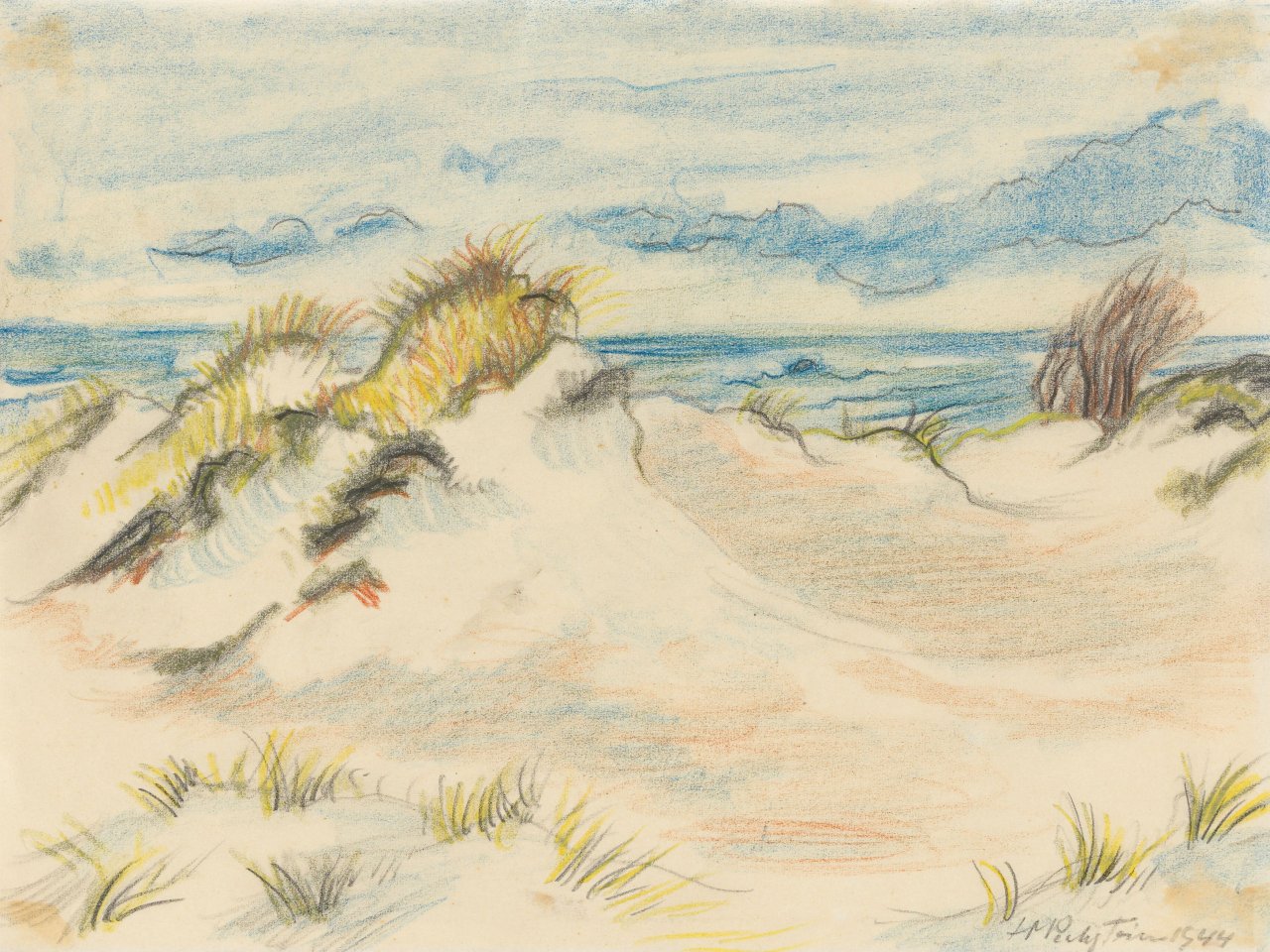 Auf diesem Bild ist das folgende Kunstwerk zu sehen: Max Pechstein. Dünen. 1944.