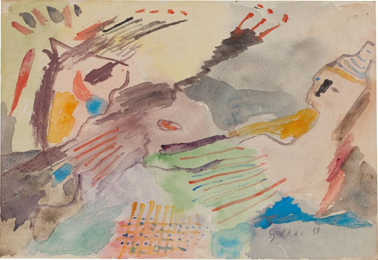 Auf diesem Bild ist das folgende Kunstwerk zu sehen: Werner Gilles. Ohne Titel. 1958.