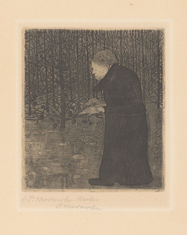 This picture shows the following artwork: Paula Modersohn-Becker. „Blinde Frau im Walde“. Circa 1900.