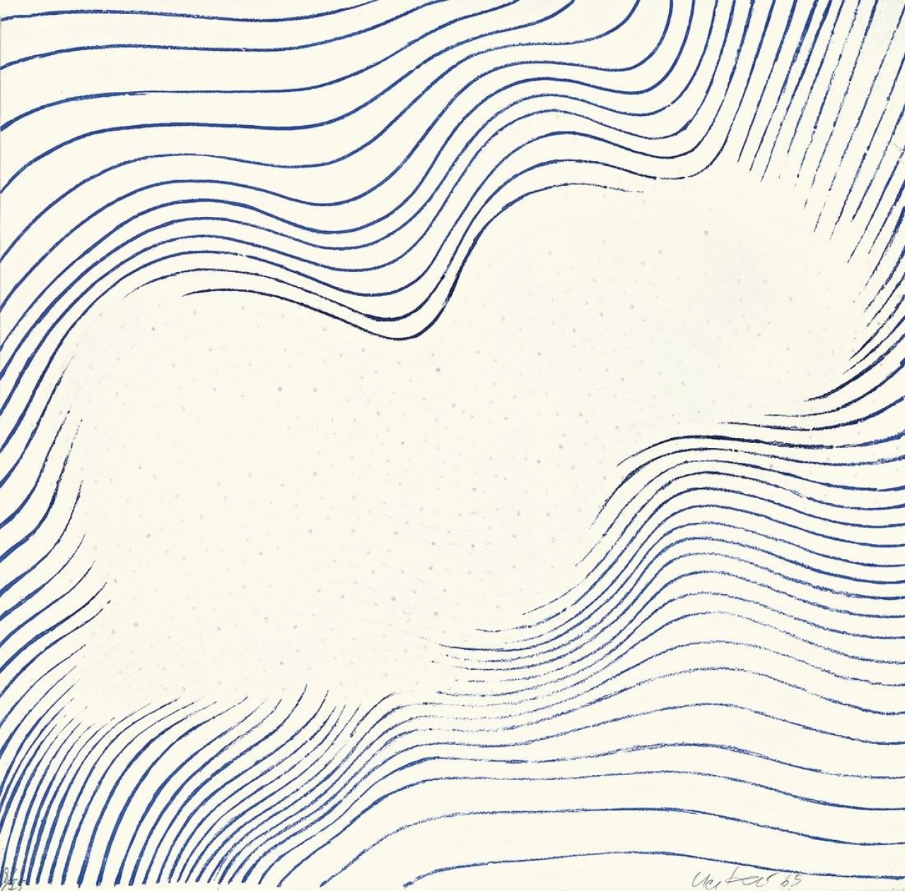 Auf diesem Bild ist das folgende Kunstwerk zu sehen: Günther Uecker. Die Welle. 1965.