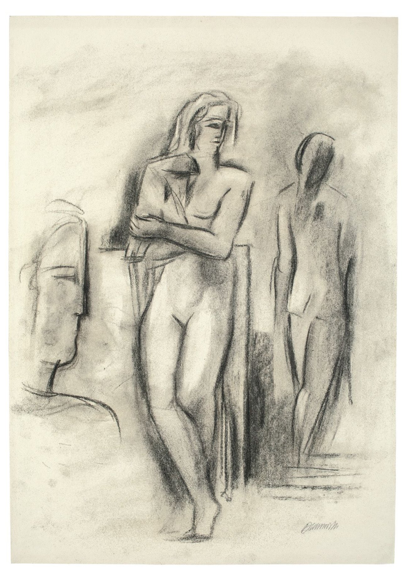 This picture shows the following artwork: Willi Baumeister. „Maler und Modell“. 1913.