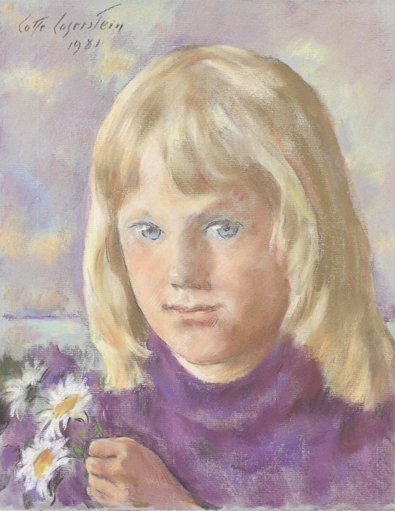 Auf diesem Bild ist das folgende Kunstwerk zu sehen: Lotte Laserstein. Mädchenporträt. 1981.