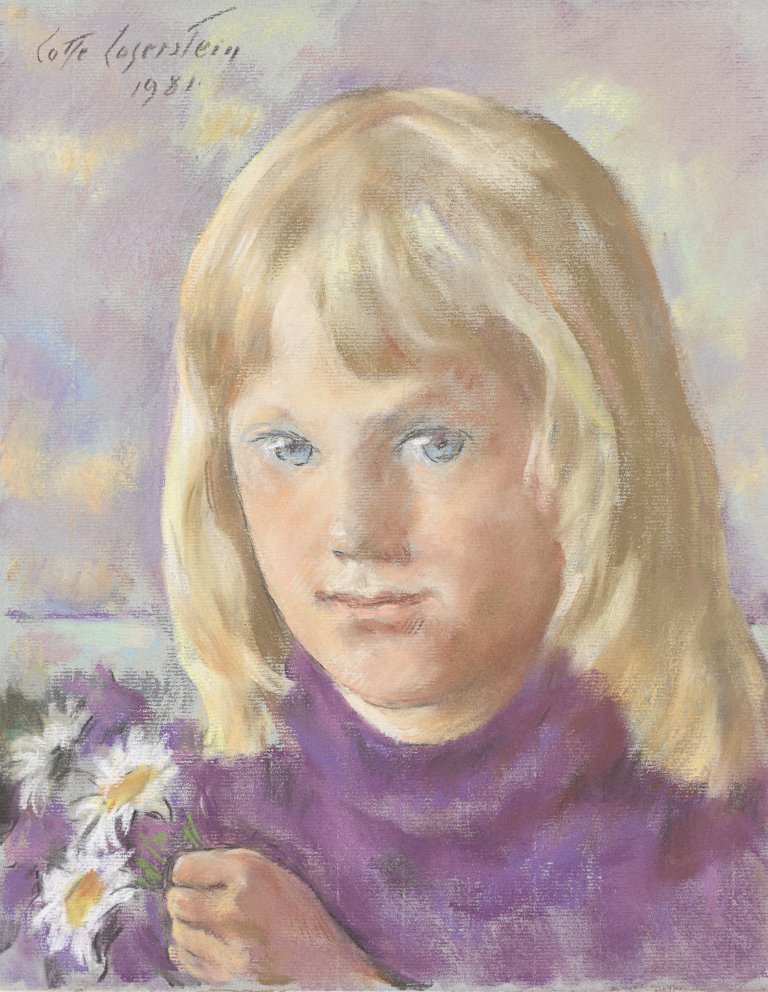 Auf diesem Bild ist das folgende Kunstwerk zu sehen: Lotte Laserstein. Mädchenporträt. 1981.