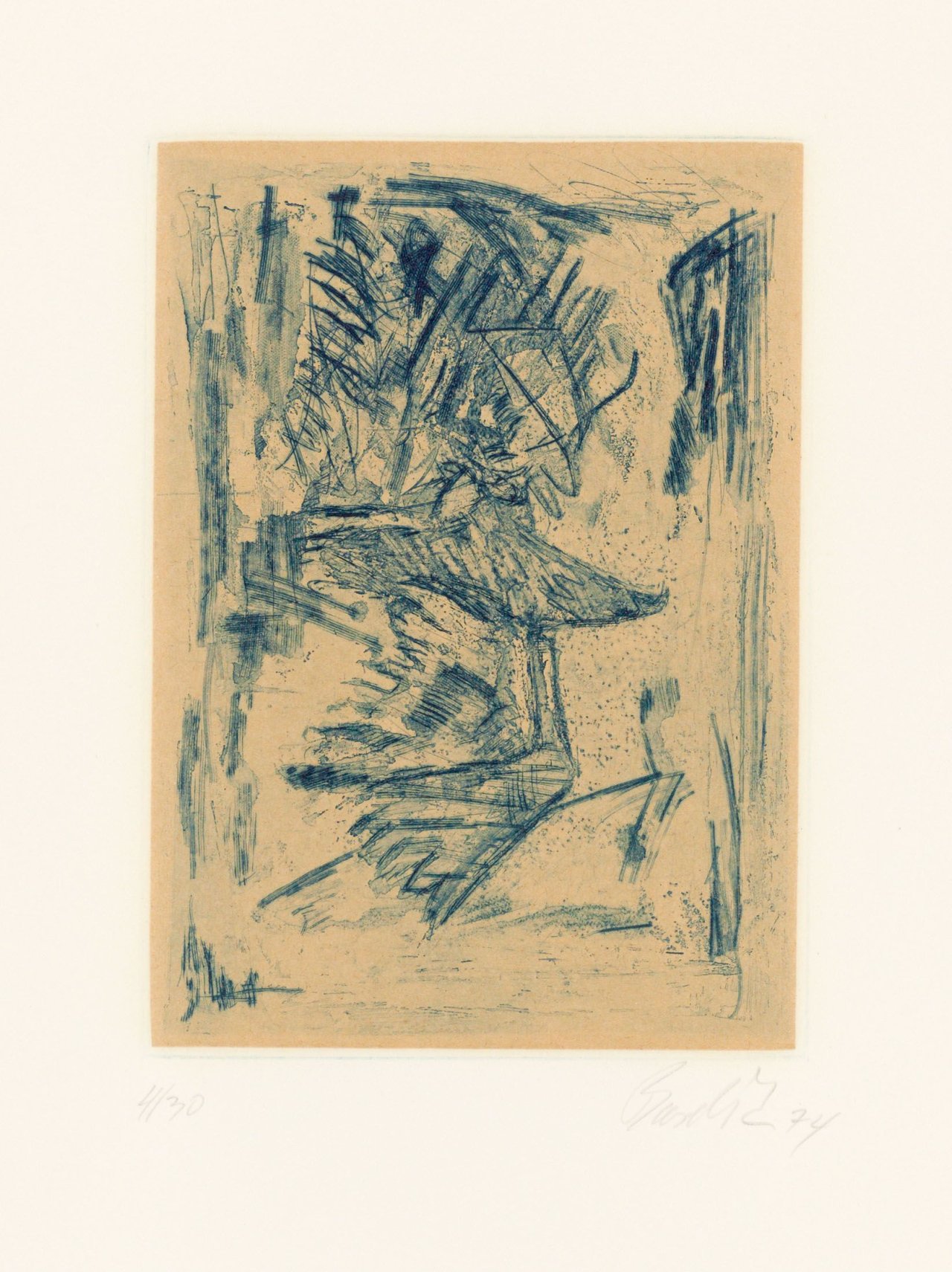 This picture shows the following artwork: Georg Baselitz. „Ohne Titel“. 1974.