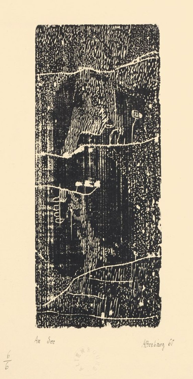 Auf diesem Bild ist das folgende Kunstwerk zu sehen: Gerhard Altenbourg. „Am See“. 1960.