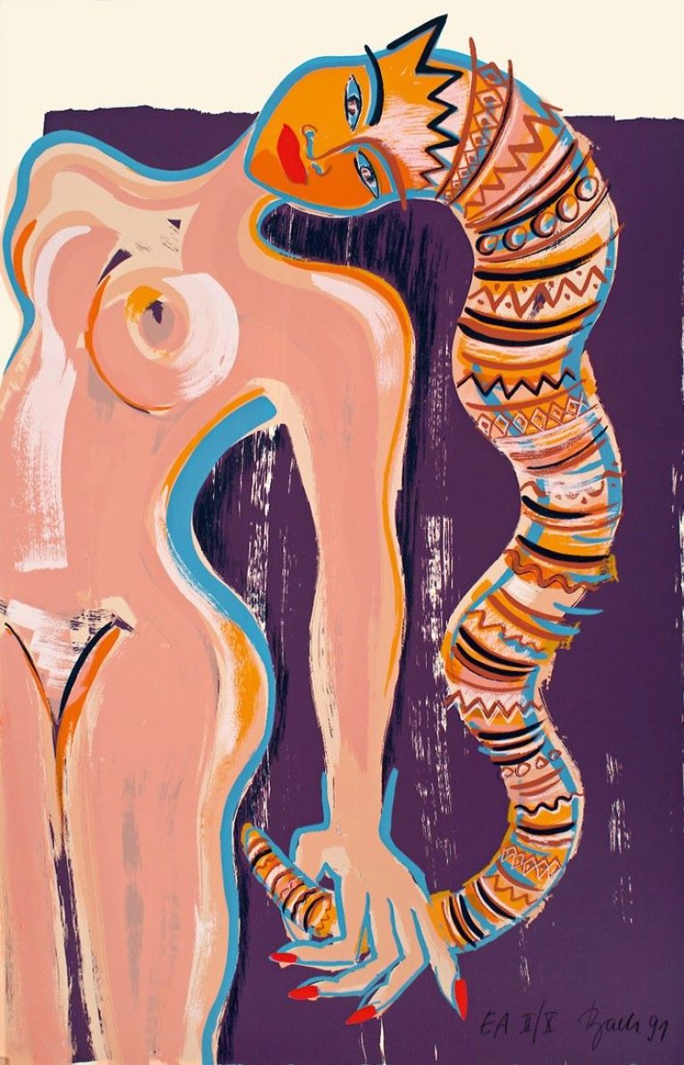 Auf diesem Bild ist das folgende Kunstwerk zu sehen: Elvira Bach. Ohne Titel. 1991.