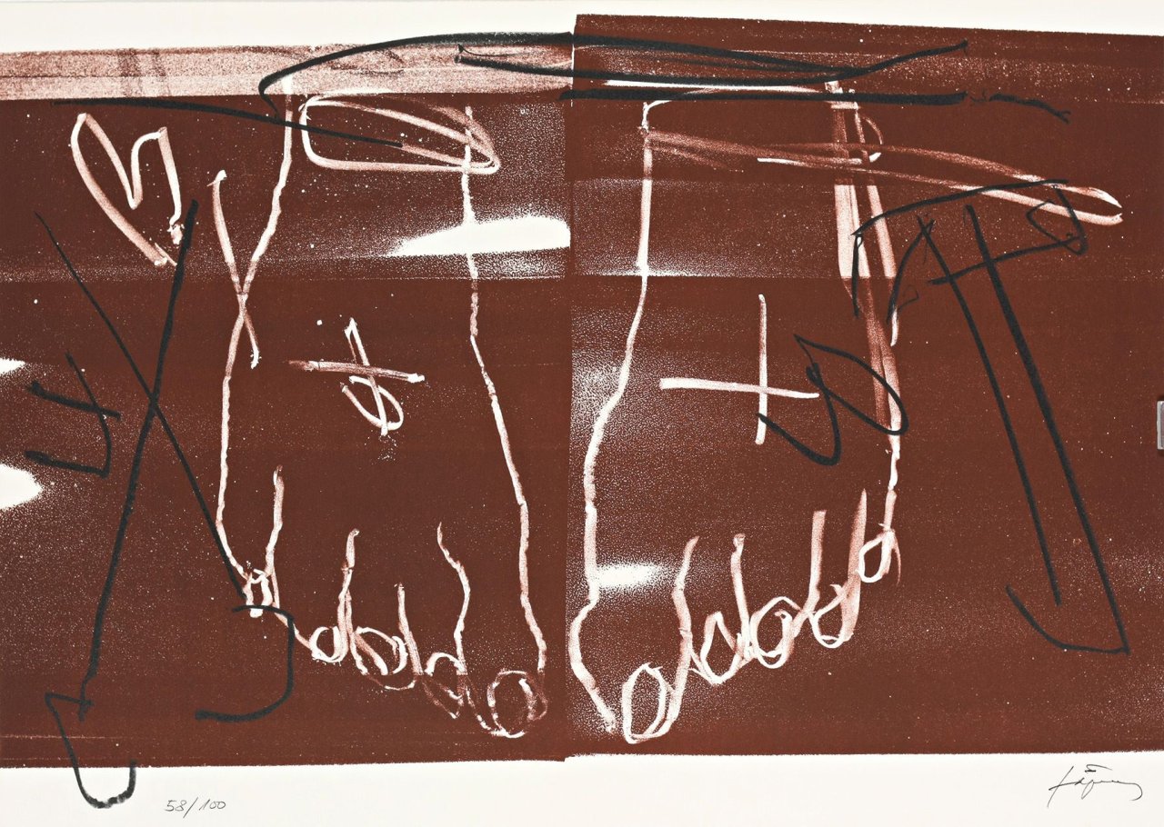This picture shows the following artwork: Antoni Tàpies. „Deux pieds“. 1997.