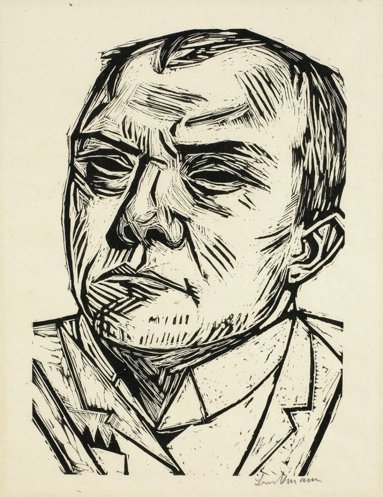 Auf diesem Bild ist das folgende Kunstwerk zu sehen: Max Beckmann. „Selbstbildnis“. 1922.