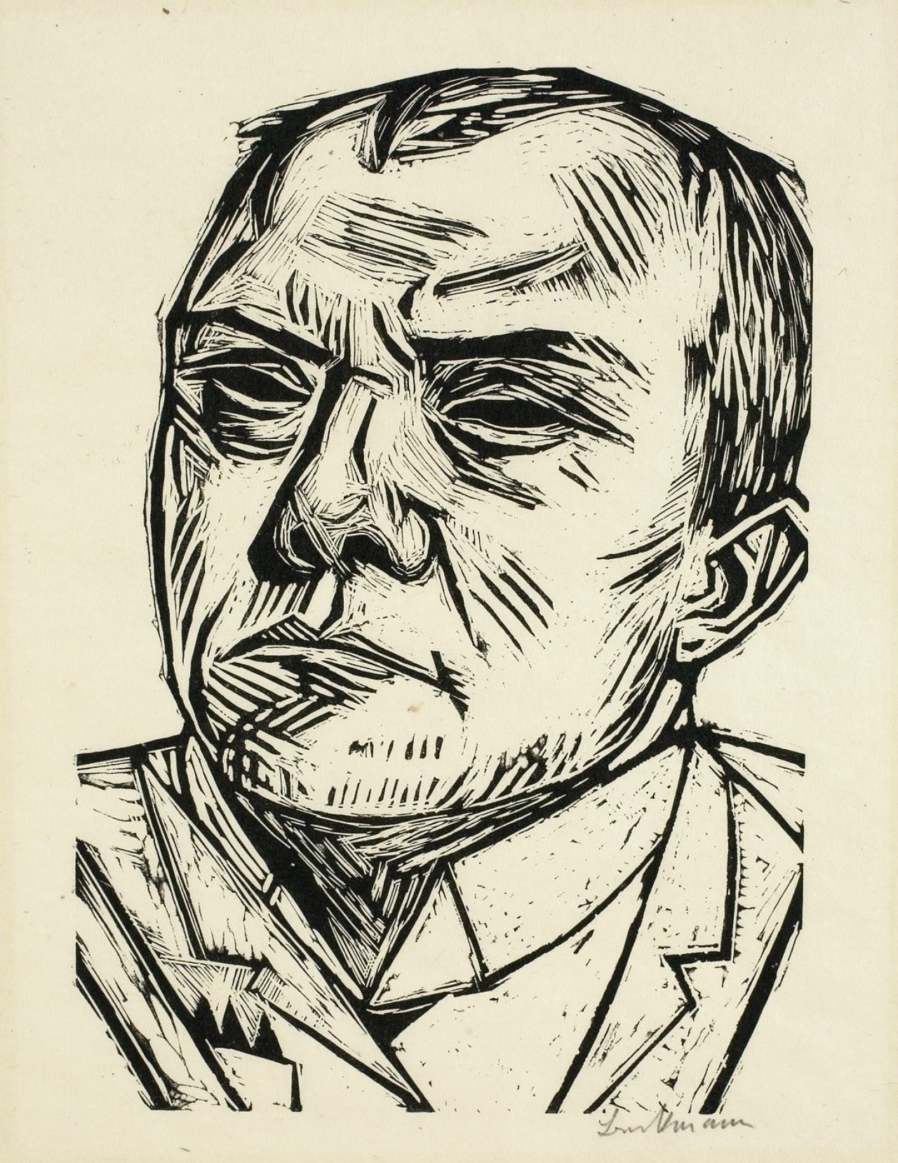 Auf diesem Bild ist das folgende Kunstwerk zu sehen: Max Beckmann. „Selbstbildnis“. 1922.
