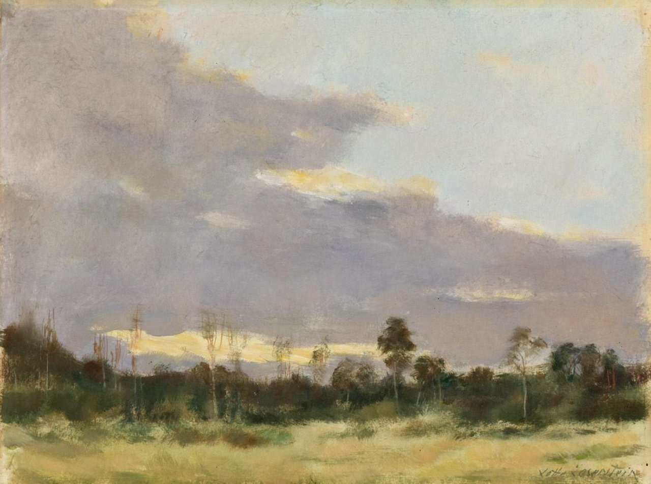 Auf diesem Bild ist das folgende Kunstwerk zu sehen: Lotte Laserstein. Schwedische Landschaft. Um 1943.