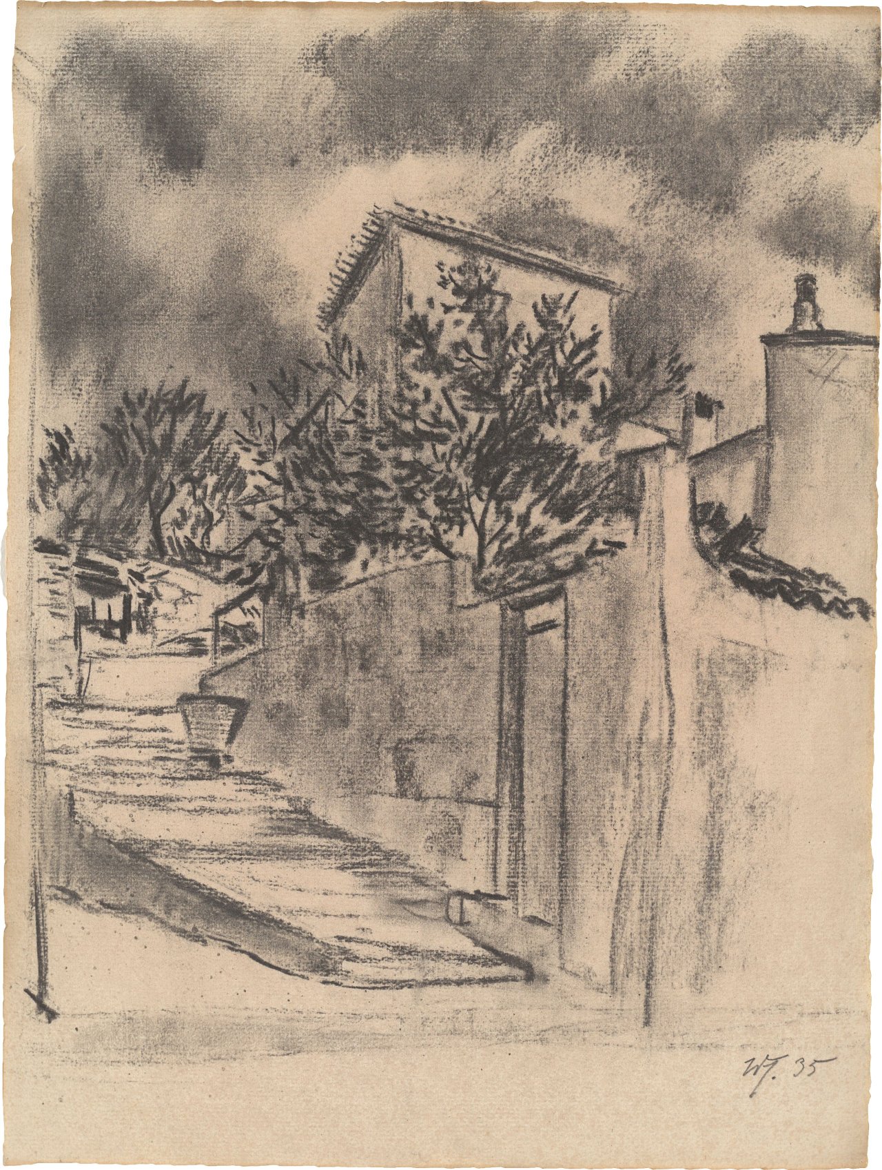 Auf diesem Bild ist das folgende Kunstwerk zu sehen: Werner Heldt. „Straße in Andraitx“. 1935.