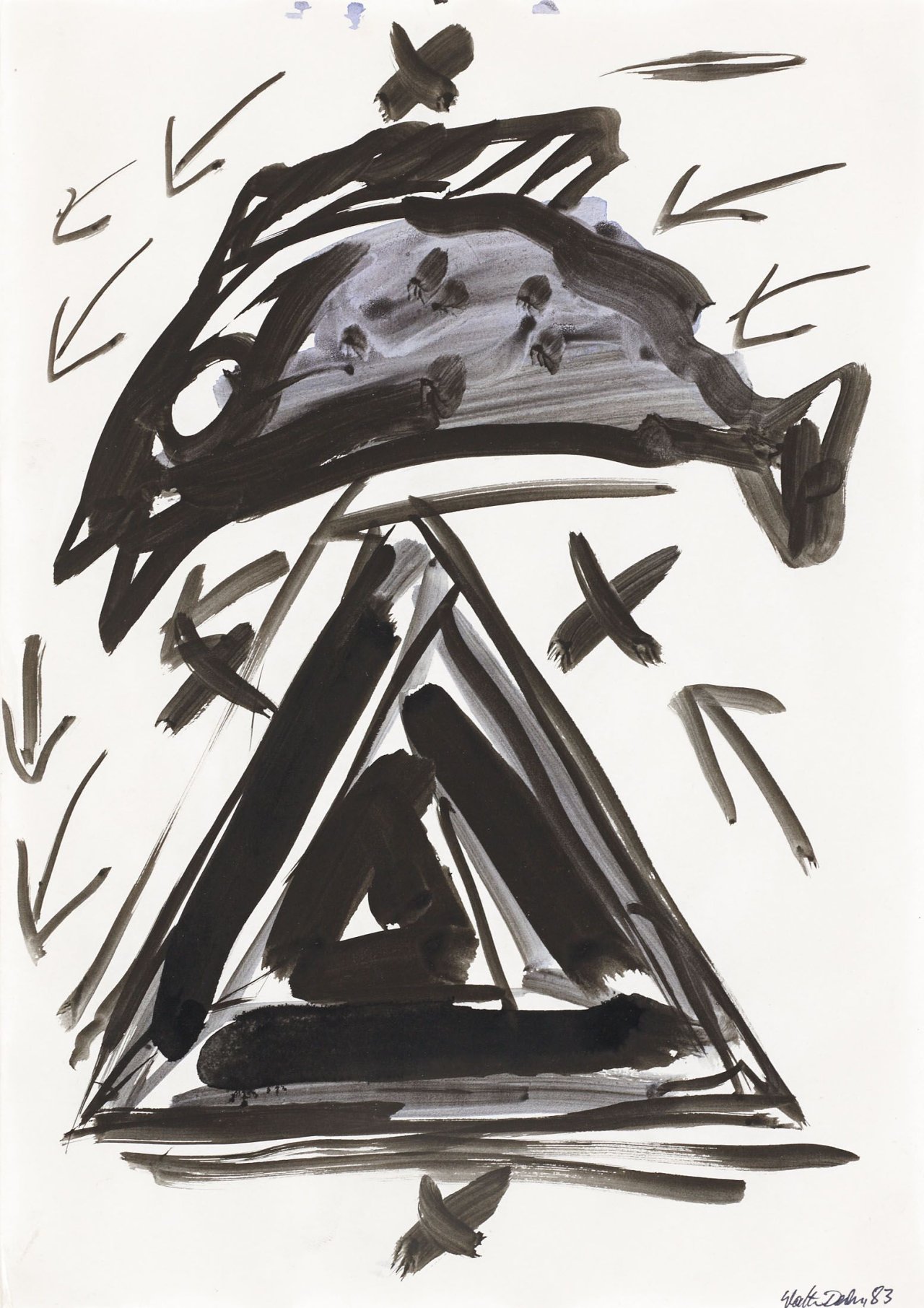 Auf diesem Bild ist das folgende Kunstwerk zu sehen: Walter Dahn. Ohne Titel. 1983.