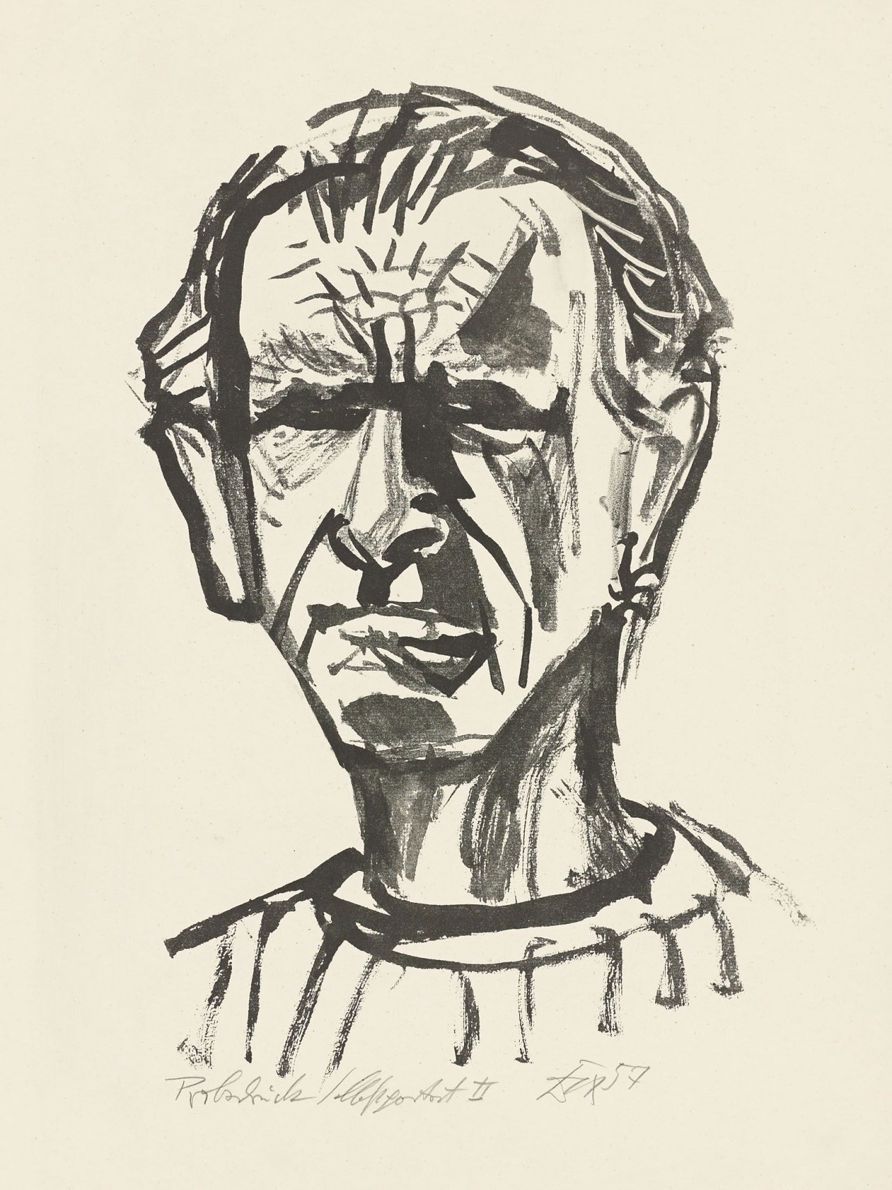 Auf diesem Bild ist das folgende Kunstwerk zu sehen: Otto Dix. „Selbstportrait II“. 1957.