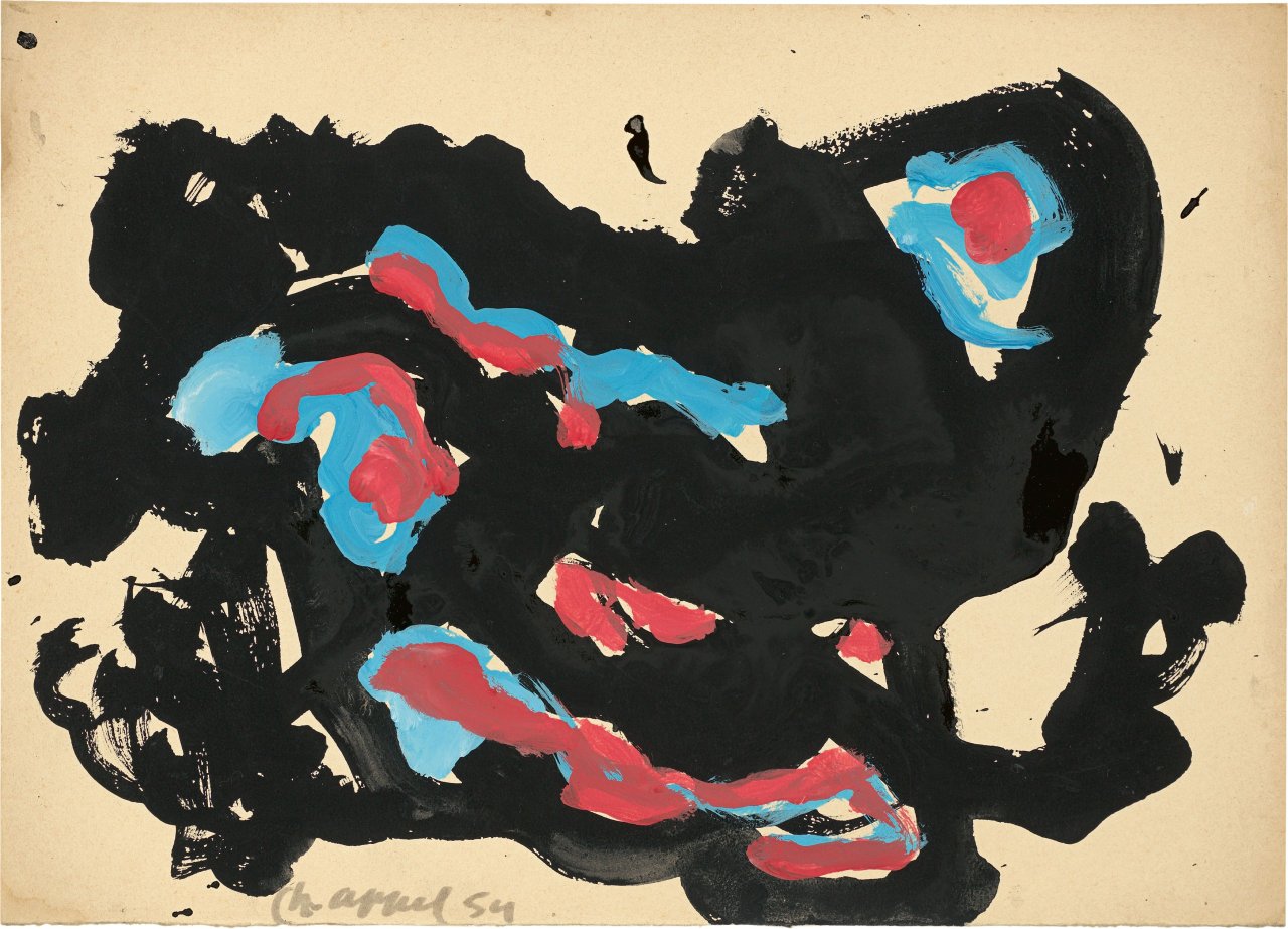 Auf diesem Bild ist das folgende Kunstwerk zu sehen: Karel Appel. Ohne Titel. 1954.