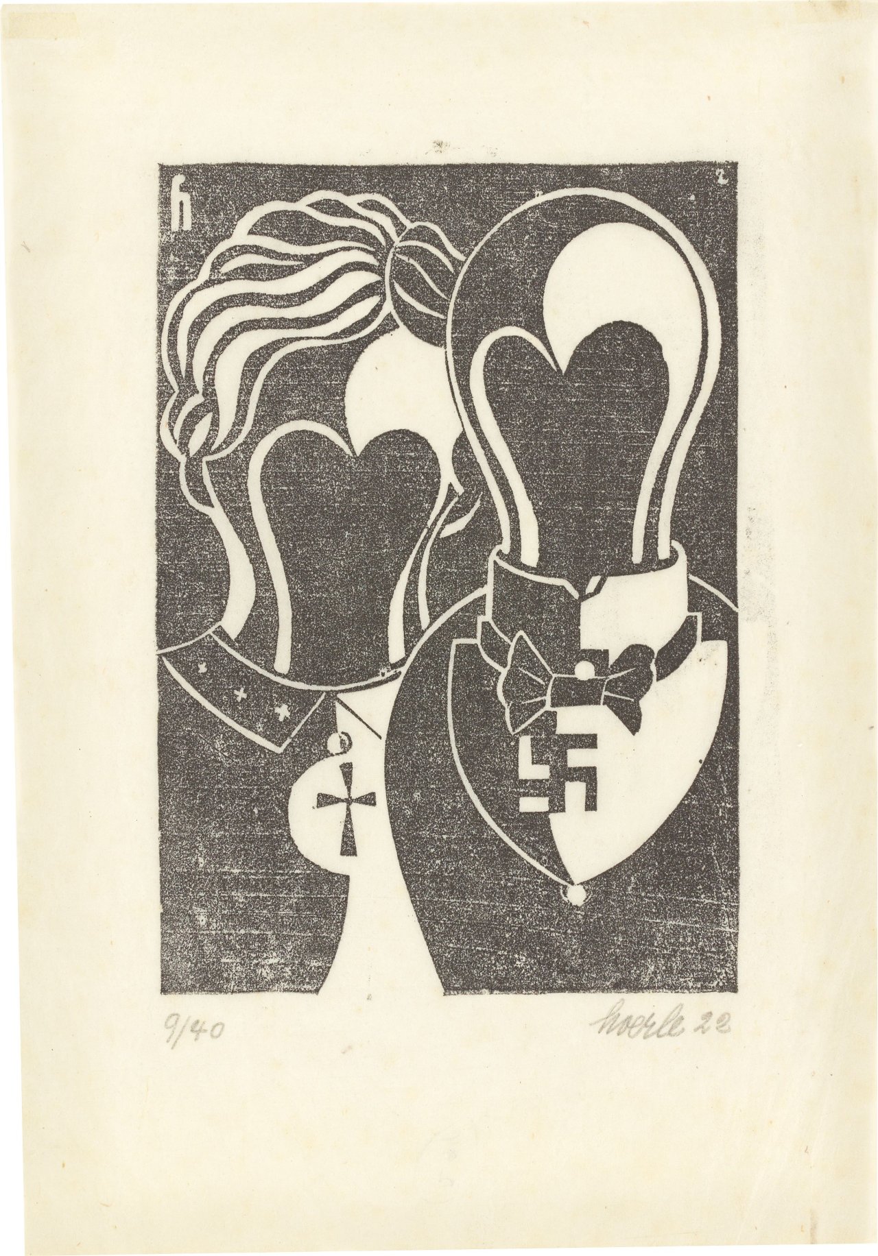 Auf diesem Bild ist das folgende Kunstwerk zu sehen: Heinrich Hoerle. „Spießerpaar“. 1922.