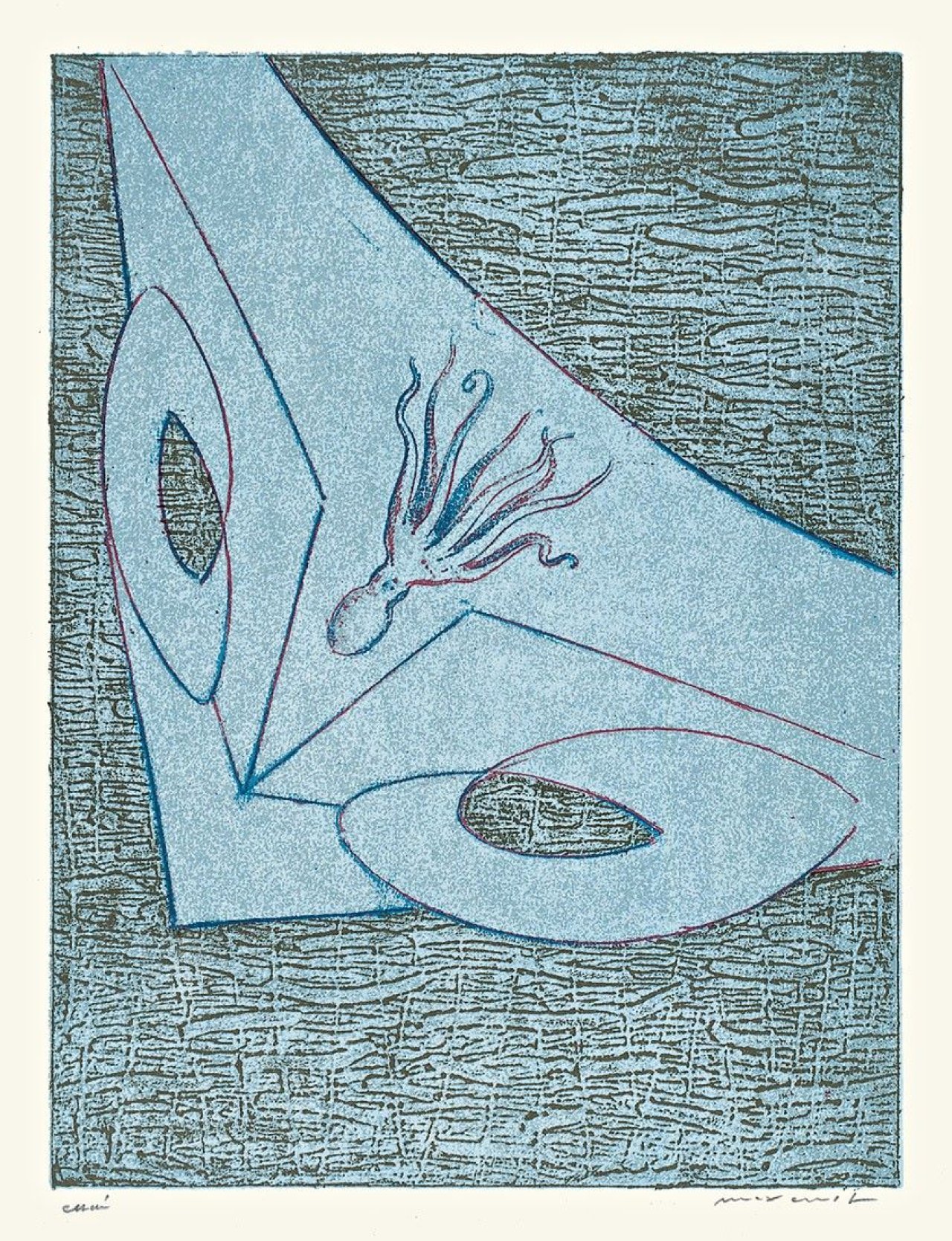 This picture shows the following artwork: Max Ernst. AUS:„Zu: Pierre Hebey, Festin“. 1974.
